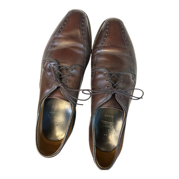 Brown Allen Edmonds Wendell Bike Toe Leather Loafers 9 - Picture 2 of 3